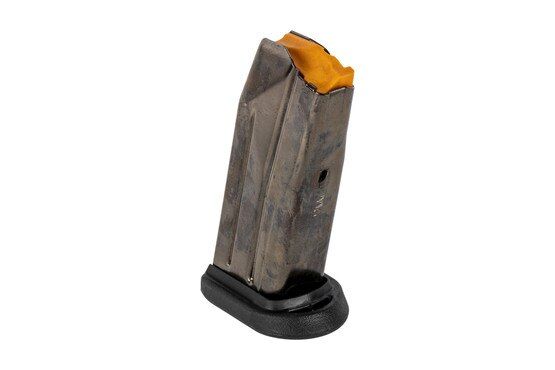 The FN FNS-9C 12 round magazine features a bright orange polymer follower for 9mm ammo
